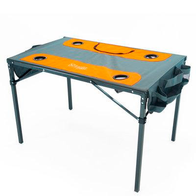 CREATIVE OUTDOOR DISTRIBUTOR Ice Box Cooler Folding Table: Orange in Other