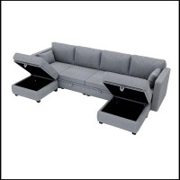 Latitude Run® Modular Sectional Sofa U Shaped Modular Couch With Reversible Chaise Modular Sofa Sectional Couch With Sto
