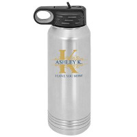 Sofia's Findings Personalized 30 oz. Vacuum Insulated Stainless Steel Water Bottle with Straw