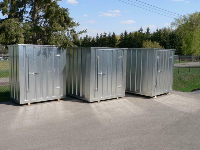 BIKER BRO - Motorcycle and Tool Steel Container – 7’ X 11' foot steel shed, deluxe bike ramp and disc lock. in ATV Parts, Trailers & Accessories in Prince Albert - Image 3