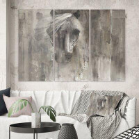 East Urban Home 'Farmhouse Horse' Painting Multi-Piece Image on Canvas