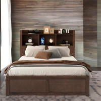 Winston Porter Full Size Storage Platform Bed With Pull Out Shelves, Twin Size Trundle And 2 Drawers