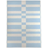 KAVKA DESIGNS LONG CHECKS BLUE Indoor Floor Mat By Becky Bailey