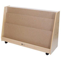 Trojan Classroom Furniture Double Sided 3 Compartment Book Display with Wheels