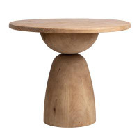 AllModern Saria Reclaimed Pine Round Modern Hourglass Bistro Dining Table