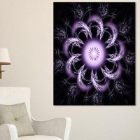Made in Canada - Design Art Rounded Light Purple Fractal Flower Graphic Art on Wrapped Canvas