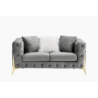 Everly Quinn Two-seater velvet sofa