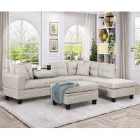 Ebern Designs Kuschel 3 - Piece Upholstered Sofa & Chaise