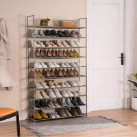 Mercer41 10-Tier Shoe Rack For 50 Pairs Of Shoes, Non-Woven Metal Shoe Rack Tower, Storage Rack For Wardrobe/Entry/Garag