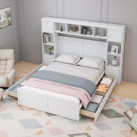 Latitude Run® Functional Wood Bed with All-in-One Headboard