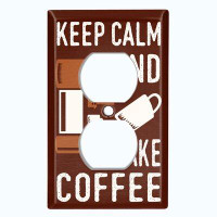 WorldAcc Plaque murale murale à 1 sortie Keep Calm And Make Coffee