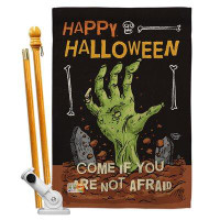 Ornament Collection Come In If Not Afraid House Flag Set Halloween Fall 28 X40 Inches Double-Sided Decorative Decoration