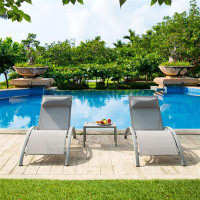 Wrought Studio Outdoor Recliner Chairs Chaise Lounge Set With Table