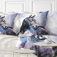 The Twillery Co. Abstract Horse with Bridle Pillow