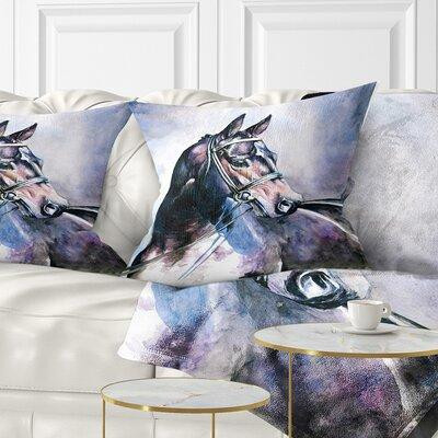 The Twillery Co. Abstract Horse with Bridle Pillow in Bedding