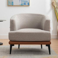 Wrought Studio Modern Two-tone Round Armchair with metal legs