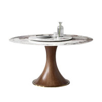 Orren Ellis Italian light luxury rock plate round dining table