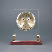 Charlton Home Sisley Glass Desk Clock