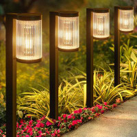 CG INTERNATIONAL TRADING Solar Pathway Lights Outdoor, 6 Pack Upgraded Outdoor Solar Lights For Outside Super Bright Up
