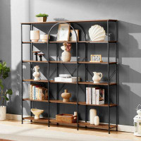 17 Stories 6-Tier Bookcase: A Home Office Open Bookshelf featuring a Metal Frame and MDF Board