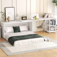 Latitude Run® Queen Size Murphy Bed With Rotable Desk