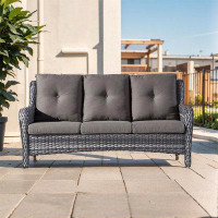 Wildon Home® Bonia 74'' Wide Outdoor Reversible Patio Sofa with Cushions