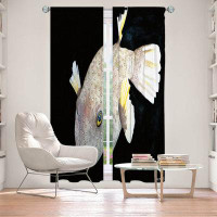 East Urban Home Lined Window Curtains 2-panel Set for Window Size by Marley Ungaro Sea Life- Puffer Fish