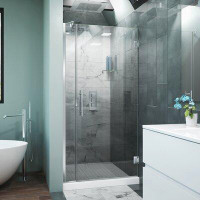 Arizona Shower Door Scottsdale 37" x 72" Hinged Frameless Shower Door with Invisible Shield by Clean-X