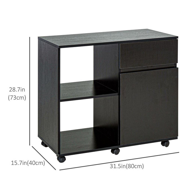 Printer Cabinet 31.5" x 15.7" x 28.7" Black in Storage & Organization - Image 3