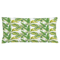East Urban Home Ambesonne Jungle Throw Pillow Cushion Cover, Bamboo Palm Plants Jungle Coloured Exotic Leaf Foliage Trop