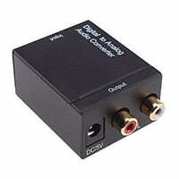 DIGITAL OPTICAL COAX COAXIAL TOSLINK TO ANALOG RCA AUDIO CONVERTER