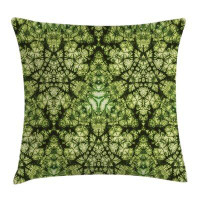 East Urban Home Ambesonne Nature Throw Pillow Cushion Cover, Free Abstract Nature Inspired Mind Bind Folded Colour Silho