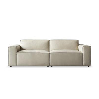 Crafts Design Trade 102.36" Creamy Genuine Leather Modular Sofa cushion couch