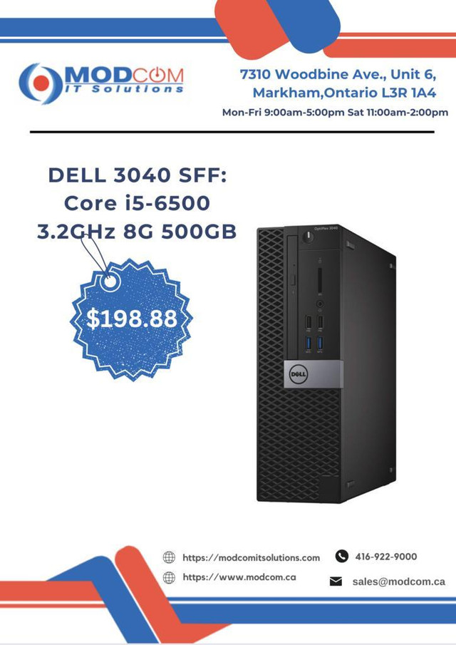 DELL 3040 SFF: Core i5-6500 3.2GHz 8G 500GB PC OFF LEASE For SALE!!! in Desktop Computers