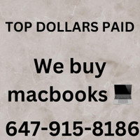 WE BUY MACBOOKS AIR/PRO M3,M2 BEST PRICE WILL BE PAID CONTACT NOW 647-915-8186