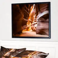 East Urban Home 'Antelope Canyon in Sunshine' Floater Frame Photograph on Canvas