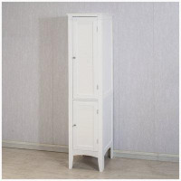 Hewei Tall Narrow Tower Freestanding Cabinet With 2 Shutter Doors 5 Tier Shelves For Bathroom, Kitchen ,Living Room ,Sto