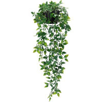Latitude Run® Artificial Hanging Plants Small Fake Potted Plants, Faux Plants For Indoor Outdoor Aesthetic Office Living