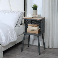 17 Stories Solid Wood End Table with Storage