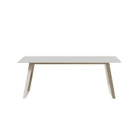 Latitude Run® Modern Simple White Rock Panel Dining Table
