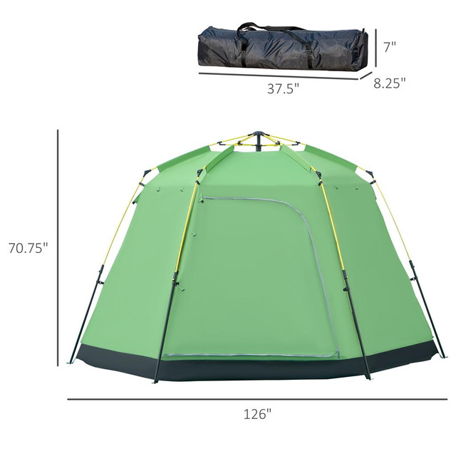 Camping Tent 126" x 126" x 70.75" Green in Fishing, Camping & Outdoors - Image 3