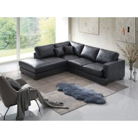 Hokku Designs Kambree Sectional Sofa With 2 Pillows In Black