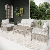 Birch Lane™ Conti 4 Piece Complete Patio Set with Cushions