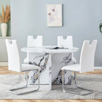 Wrought Studio 5 Piece Round Dining Table Set For Modern Living Room
