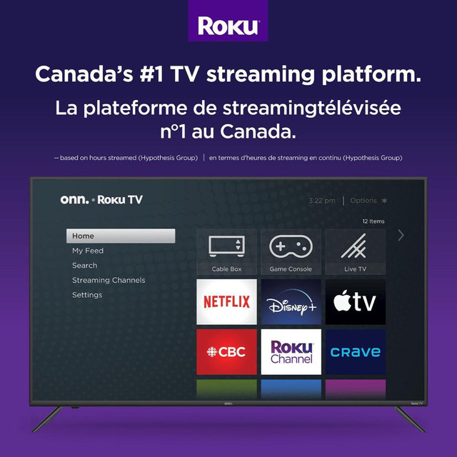Onn. 50 inch 4K UHD HDR Roku Smart TV (Model 100012585-CA-Black) -- $ 299.99 No-Tax in TVs in Toronto (GTA) - Image 3