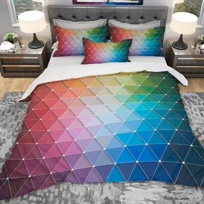 Made in Canada - East Urban Home Designart Rainbow Triangular Duvet Cover Set in Bedding