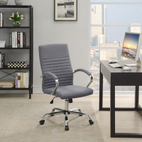 Orren Ellis Aamer Upholstered Office Chair with Casters Grey and Chrome