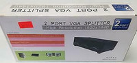 VGA SPLITTER 2-PORT HIGH RESOLUTION 1920X1440 350 MHZ - NEW $29.99