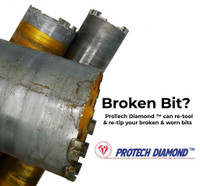 Burnt Blade? Broken Core Bit? Wobbly Blade Lost Tension? Protech Diamond ™ Tool Re Tip Service Can help!