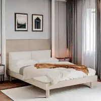 Latitude Run® Modern Concise Style Wood Grain Platform Bed